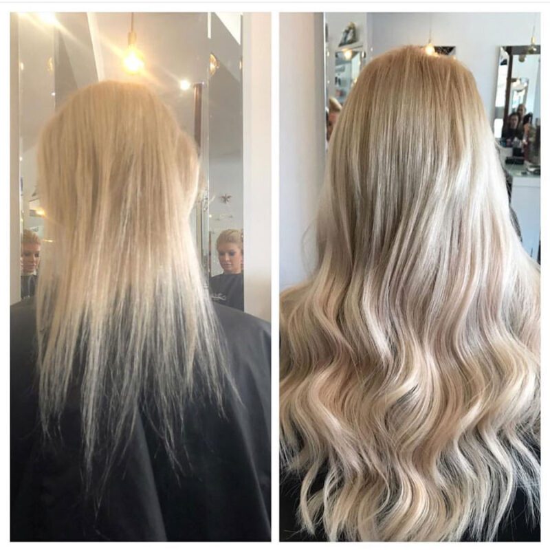 Hair Extensions before and afters from Elite hair salon