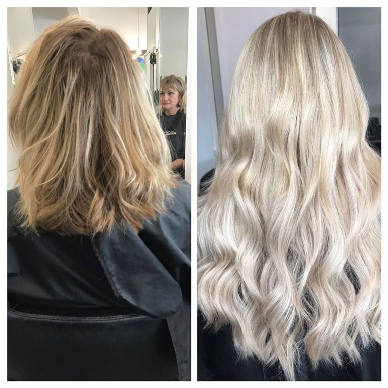 Hair Extensions before and afters from Elite hair salon